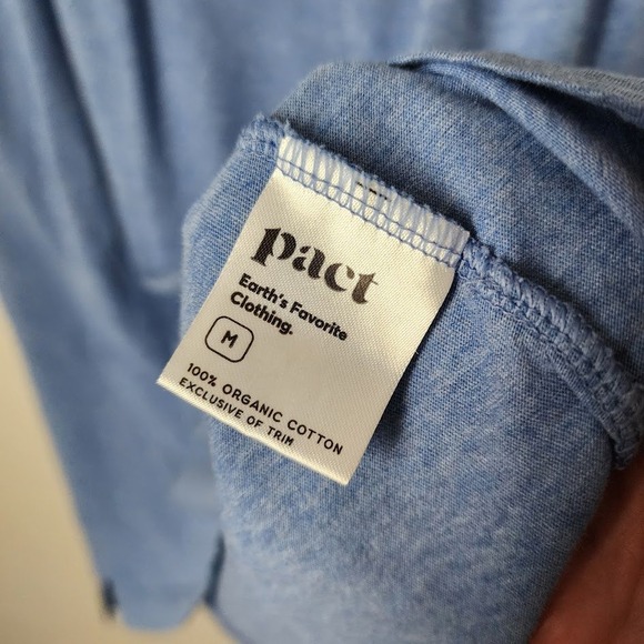 PACT Organic Cotton Blue T Shirt Pocket Dress clean girl capsule wardrobe M - Picture 3 of 7